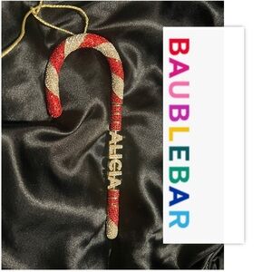 BaubleBar Mint Custom  "ALICIA" Candycane Ornament